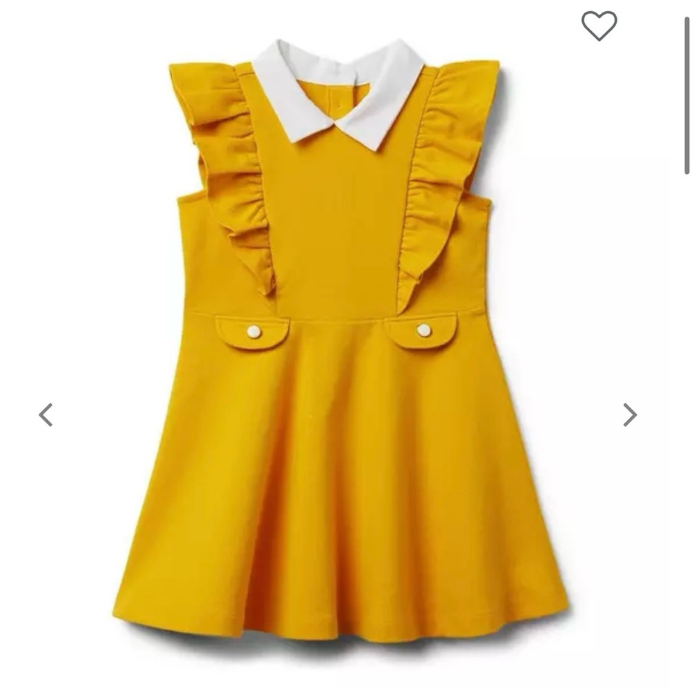 NWT JANIE & JACK MUSTARD COLLARED RUFFLE PONTE DRESS 2T